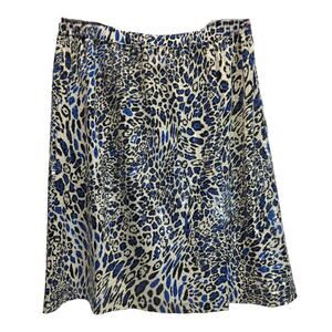 Simonton Says by George Simonton Blue Animal Print Sequin Pencil Skirt, Size M